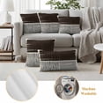 thumbnail image 5 of Pack of 2 Black Striped Outdoor Pillow Covers Decorative, Waterproof Pillow Protector, Farmhouse Stripes Modern Abstract Art Lumbar Throw Pillowcases for Patio Couch Sofa Home Decor 20"x12", 5 of 8