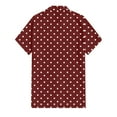 thumbnail image 5 of Lumtrix Mens Shirt Guayabera Cuban Short Sleeve Button Down Cotton Summer Beach Hippie Polka Dot Shirts Wine 4XL, 5 of 5