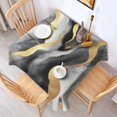 thumbnail image 2 of Gray and Gold Marble Golden Lines Pattern Square Tablecloth,Waterproof Square Table Cover,Wipeable Spillproof Washable Table Cover for Home Kitchen Party Decor 52"x52"(132x132cm), 2 of 6