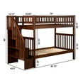 thumbnail image 6 of AFI Woodland Twin Over Twin Solid Wood Staircase Bunk Bed, Walnut, 6 of 6
