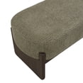 thumbnail image 5 of Christopher Knight Home Loop Yarn Rectangle Ottoman Bench with Brown Wooden Legs and Dark Green Upholstered, 5 of 9