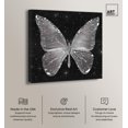 thumbnail image 2 of Sparkling Silver Butterfly Canvas Butterfly Art by Art Remedy, Gallery Wrapped, 16" x 16", 2 of 7