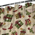 thumbnail image 3 of Beige Christmas Gift Pattern Shower Curtain 36"x72" ,Bathroom Decorative Shower Curtains Set with 12 Hooks,Modern Waterproof Washable Shower Curtain, 3 of 6