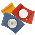 thumbnail image 4 of Nvzi Faux Leather Heat Resistant Placemats, Dining Room Table Mats, Protect Surfaces,Non-Slip Washable Table Mats，Kitchen Decor Accessories（Set of 4, Size 17.71x11.81in,Blue A）, 4 of 4