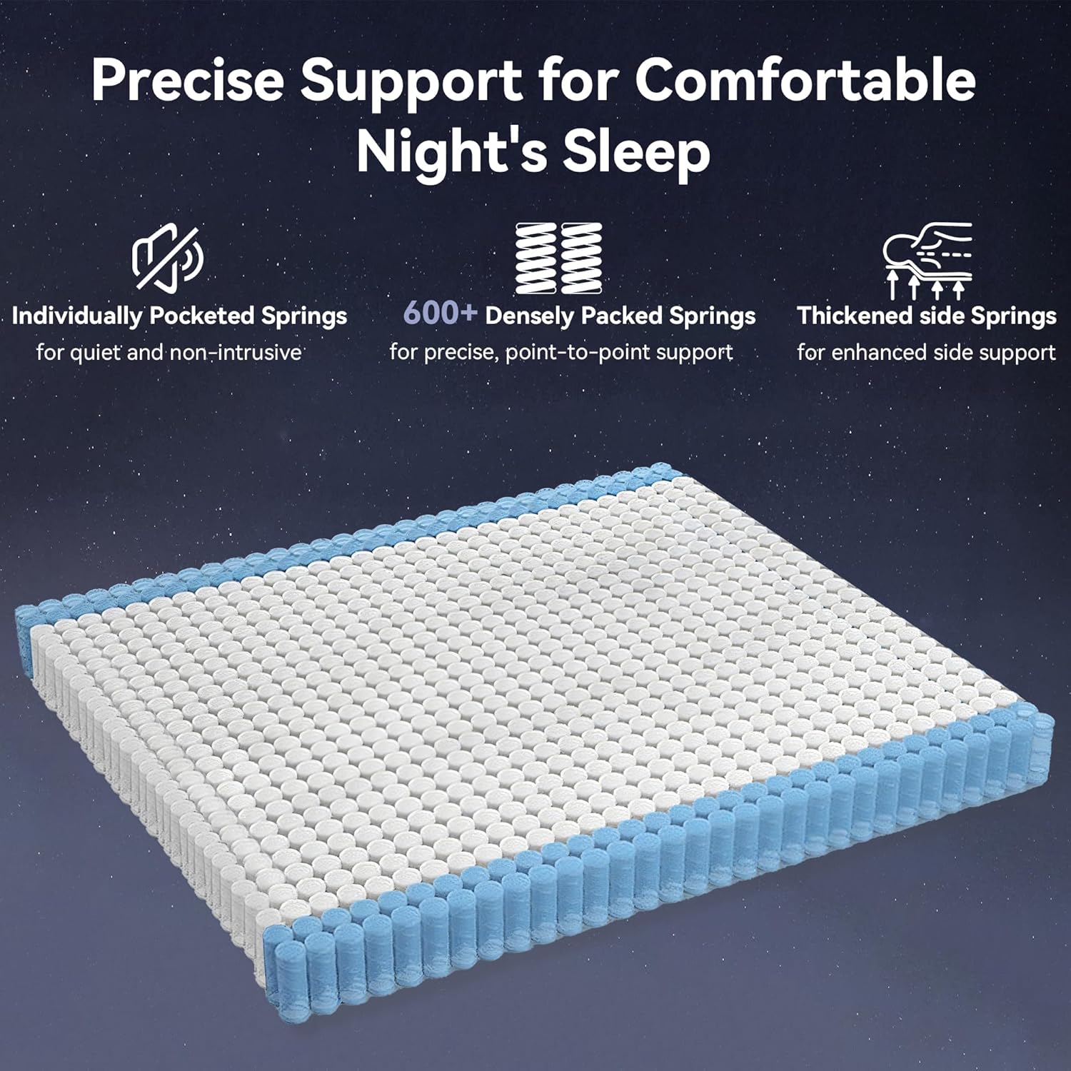 Sailvan 12-Inch King Size Mattress in a Box, Hybrid Medium-Firm Support Mattress with Cooling Gel Memory Foam,Motion Isolation, CertiPUR-US Certification,and Pressure Relief,Gray