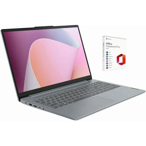 Lenovo IdeaPad Slim 3i 15.6" FHD Touch Laptop|AMD Ryzen 5 7520U(Beat i7-1255U)|AMD Radeon 610M|Grey|Backlit| 8GB RAM DDR5 | 512GB SSD | Windows 11 Pro | Bundle with Office 2021