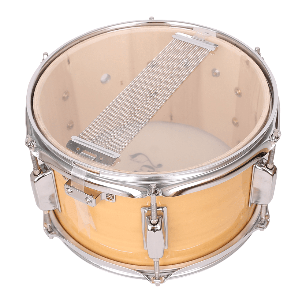 Tcbosik Snare Drum 10x6 inch, Drum Percussion Set with Strap and Drumstick for Beginners, Wood Color