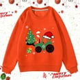 thumbnail image 2 of Byoo Christmas Sweatshirt for Toddler Boys Car Print Long Sleeve Pullover Top Casual Soft Holiday Xmas Kids Clothing, 2 of 3