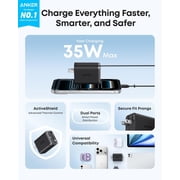 Anker Nano USB C Charger Block, 35W Max 2-Port High-Speed Compact Charger with Durable Built-in Anker InstaCord Retractable Cable