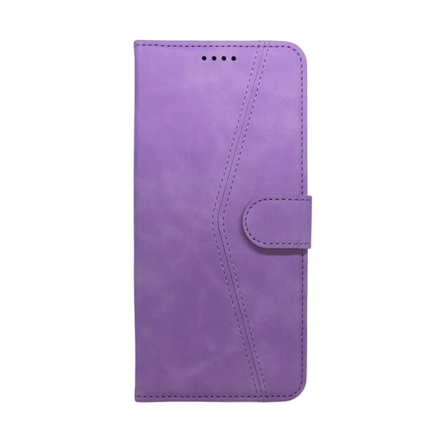 Funda Cartera Suave Para Oppo Reno 12 5G Morado Más 2 Micas De Cristal