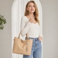 thumbnail image 3 of Skull Embossed Soft Leather Handbag, Large Capacity Shoulder Tote Bag with Detachable Strap, Multi Pocket Crossbody Purse Bag Accessories for Women Work Travel Shopping Daily Use, 3 of 5