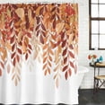 thumbnail image 2 of Burnt Orange Eucalyptus Leaves Shower Curtain, Waterproof Shower Curtains for Bathroom, Fall Botanical Leaf Washable Fabric Bathtub Curtain Set Bath Decor with 12 Hooks Stall 36"x72", 2 of 8