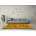 thumbnail image 3 of Ahgly Company Machine Washable Indoor Round Oriental Yellow Traditional Area Rugs, 8' Round, 3 of 4