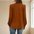 thumbnail image 4 of Womens Dressy Business Casual Blouse Elegant Long Sleeve Pleated Tops Work Shirt Fall Outfits, 4 of 6