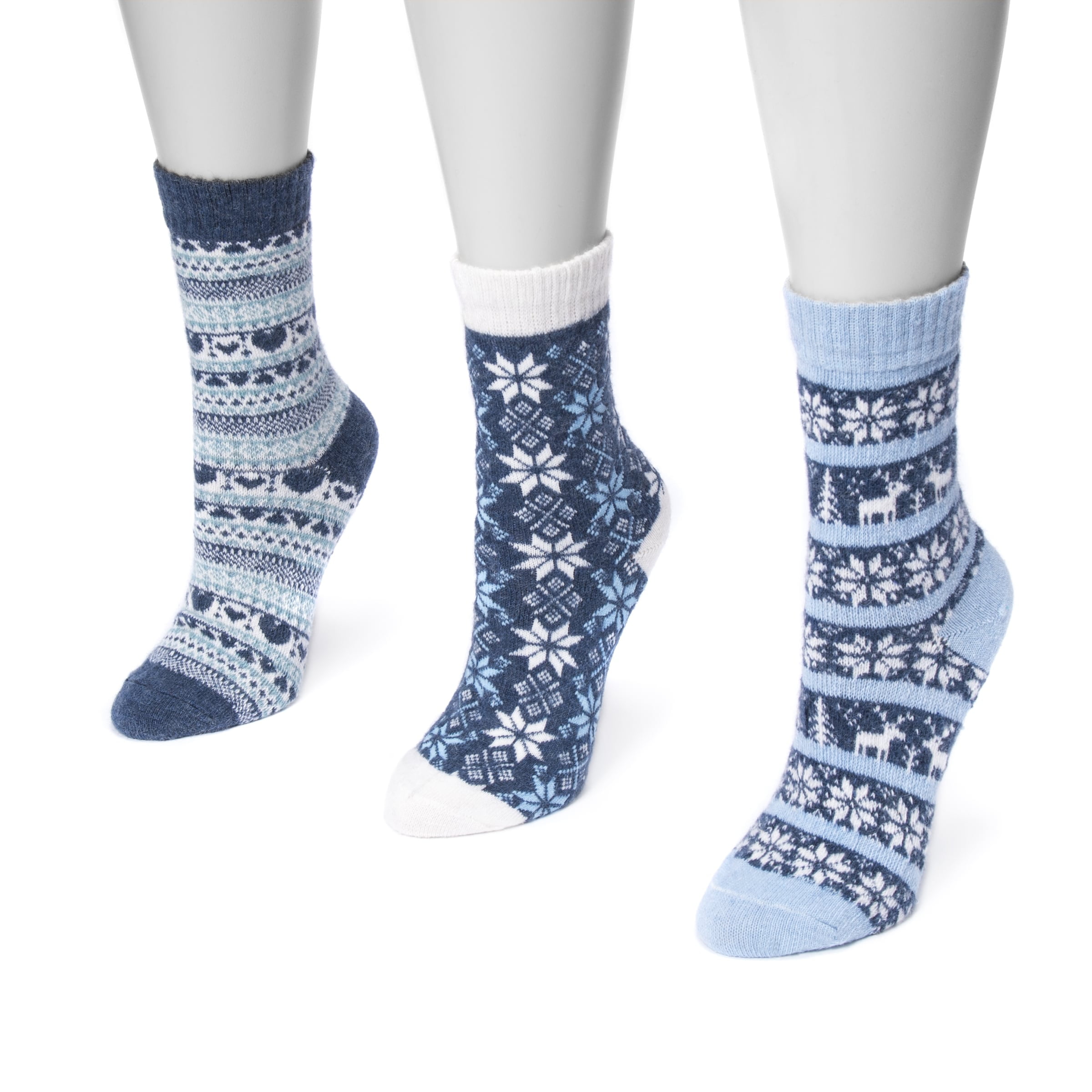 Muk Luks MUK LUKS Women's 3 Pair Pack Holiday Boot Socks Walmart