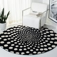 thumbnail image 2 of SAFAVIEH Soho Chloe Polka Dots Wool Area Rug, Black/Ivory, 5' x 8', 2 of 9