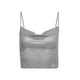 thumbnail image 4 of Txlixc Blusa de verano para mujeres, correas de espaguetis brillantes, negras cuello V de corte bajo para niñas Txlixc moda, 4 of 6