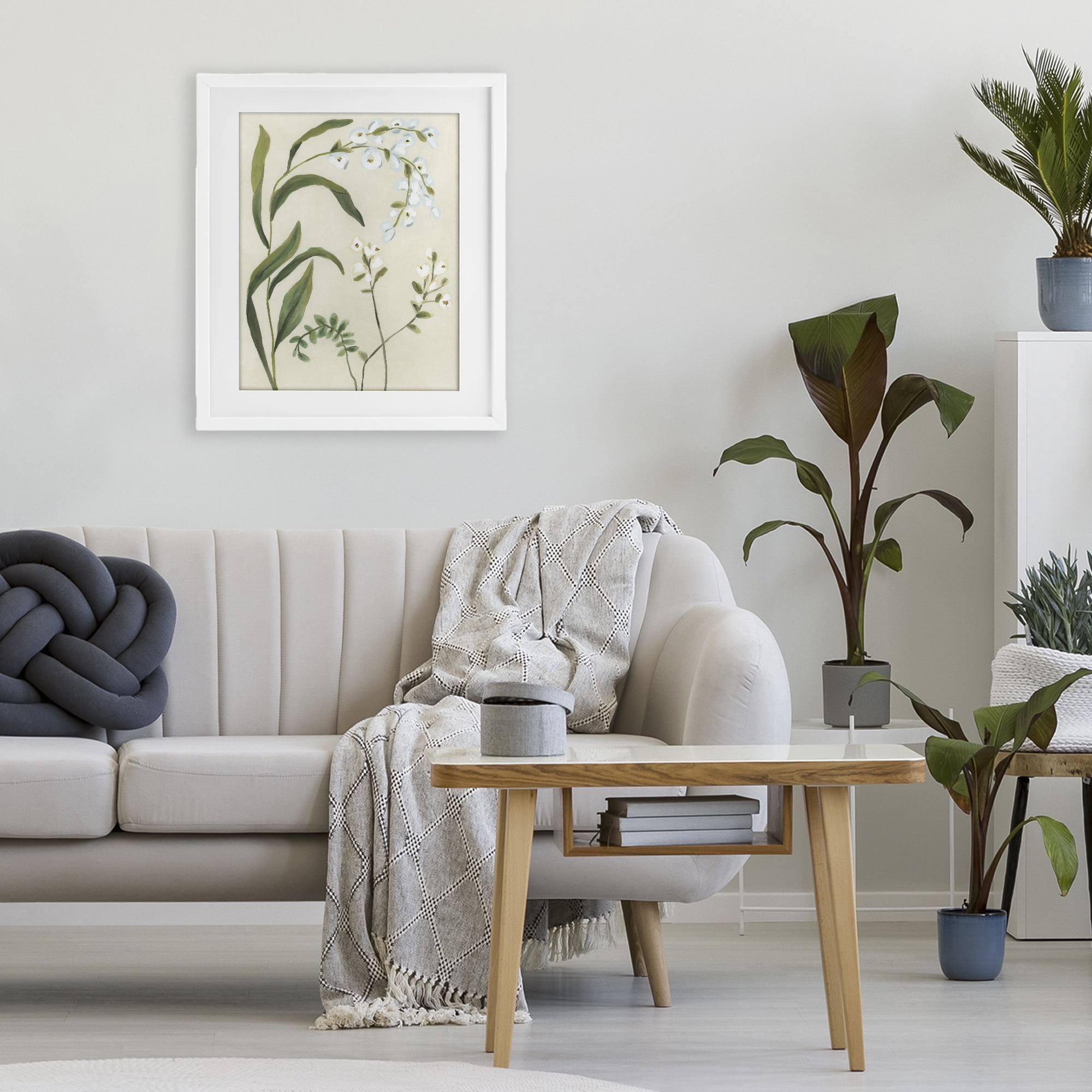 Stupell Industries Soft Snowdrop Stems White Framed Print Under Glass, design by June Erica Vess