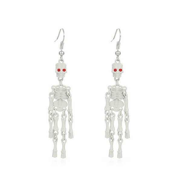 Halloween Skeleton Decorations Gothic Dark Skull Earrings Female Exaggerated Punk Hollow Ghost Skeleton Earrings Halloween Earrings for Halloween Party Yard Haunted House Props Decor