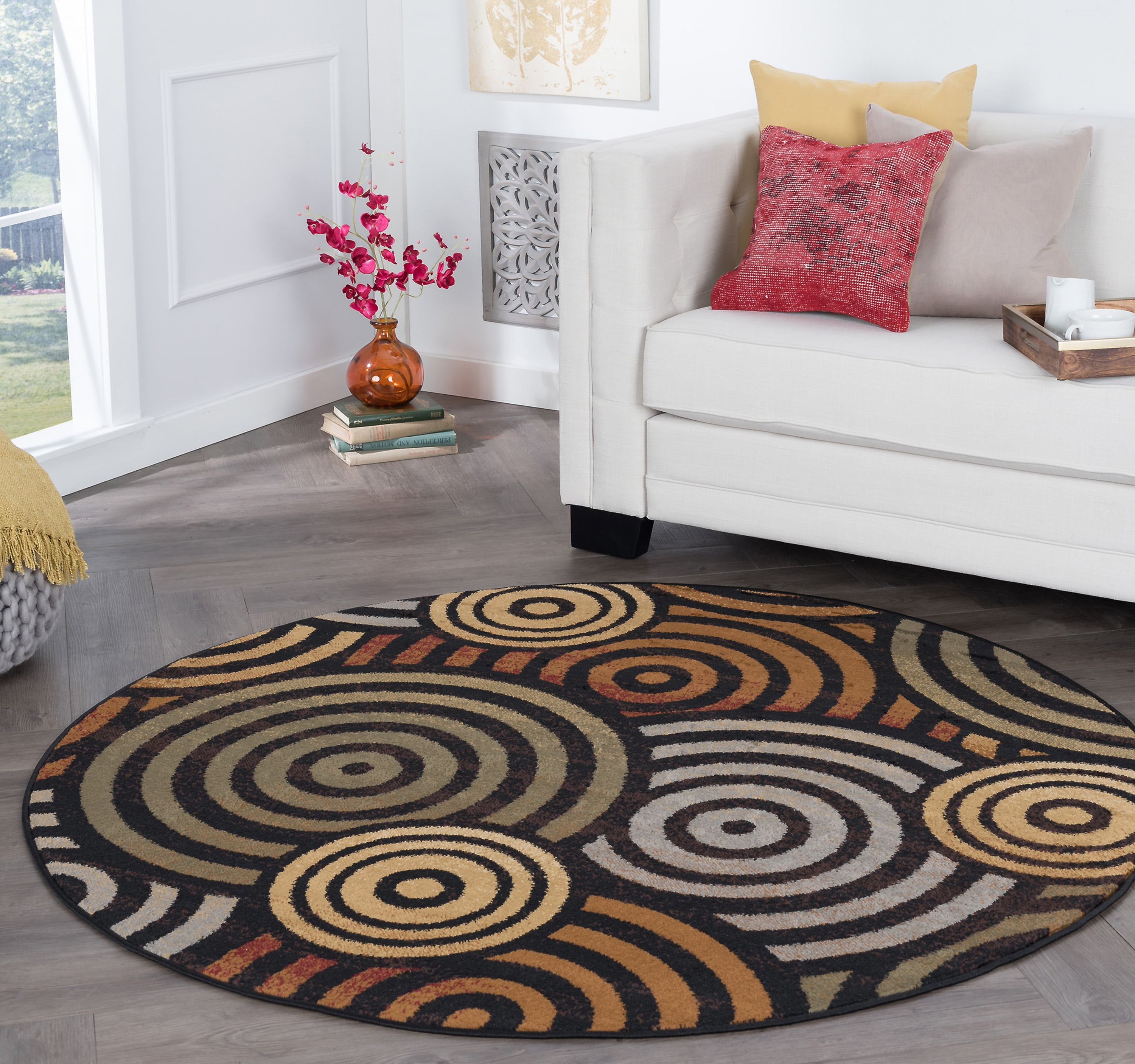 Bliss Rugs Auburn Contemporary Indoor Round Area Rug