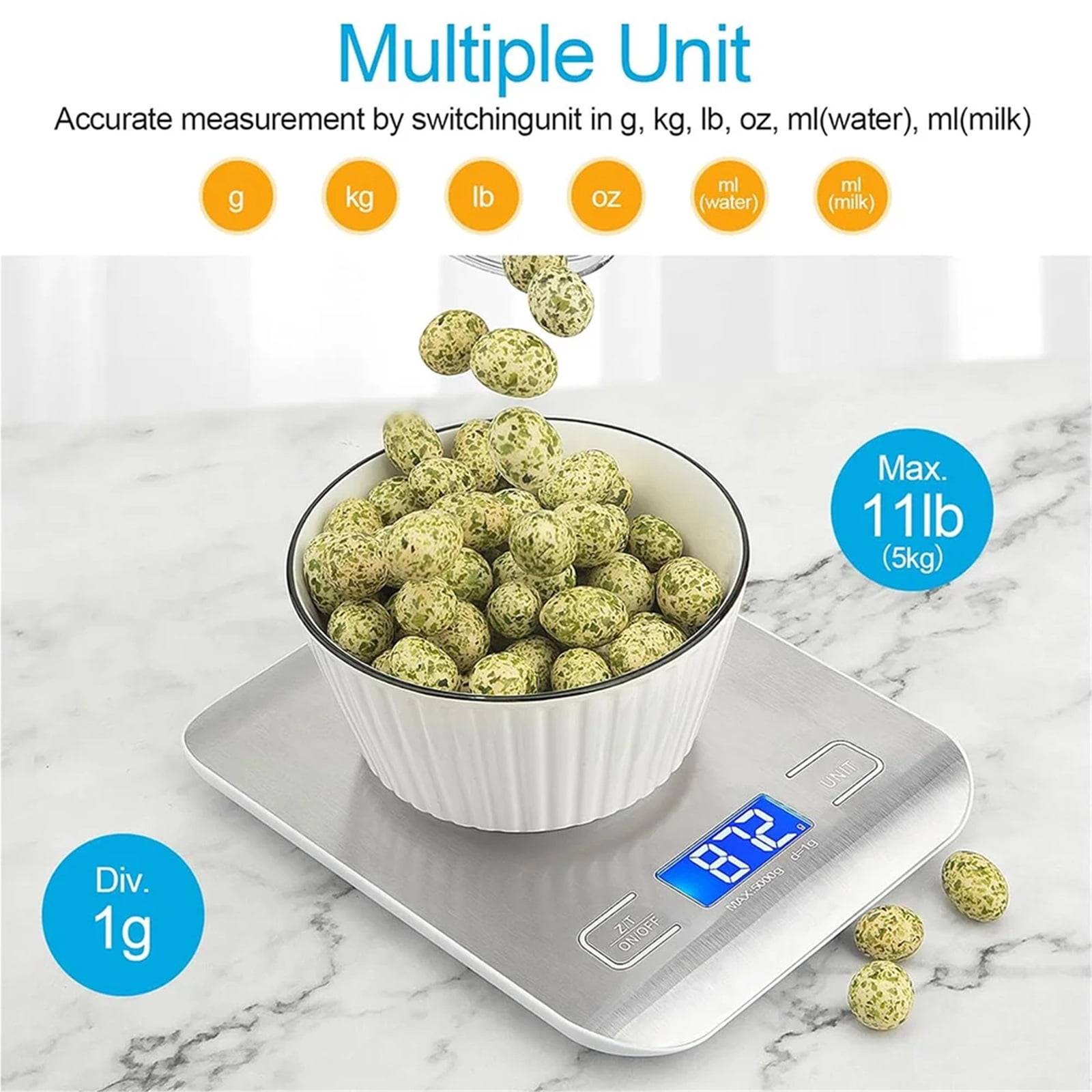Kitchen Digital Scale Stainless Steel Mini Precision Weight Scale 0.1g Portable Weights Scale Cooking Baking Measuring Tools