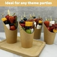 thumbnail image 6 of Charcuterie Cup Set Kraft Paper Food Containers 50pcs Disposable Charcuterie Cups with 56pcs Label Stickers 200pcs Bamboo Skewers 12oz Kraft for Fry, 6 of 8