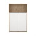 thumbnail image 3 of Tvilum Sign 3-Shelf Adjustable Home Office Bookcase with 2 Doors for Adults, Jackson Hickory/White, 3 of 15