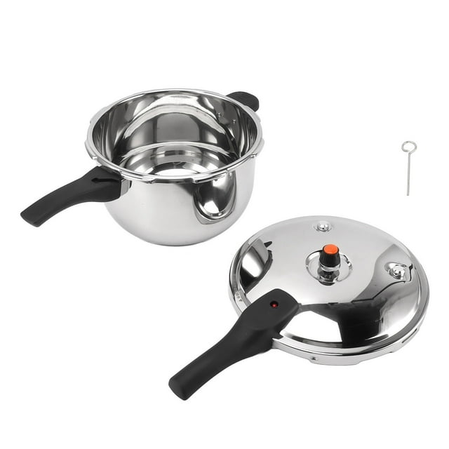 Olla a presión de acero inoxidable a prueba de explosiones, multifuncional, con válvula de seguridad de 80 kPa, mango de seguridad, 6 l, diámetro de 24 cm.