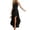 Black, variant on Womens Halter Neck Maxi Dress Sleeveless Solid Formal Dress High Low Ruffle Hem Long Evening Dress with Defined Waist Beige XL