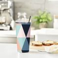 thumbnail image 6 of WYYP Colorful Color Blocks and Lines, Simple Style 20oz Car Straw Cup (with Straw) 304 Stainless Steel Thermal Insulation and Cold Preservation 20oz, 6 of 7