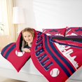 thumbnail image 4 of Homewish Baseball Game Full Size Comforter Sets,Sport City Silhouette Bedding Comforter Set,Red Blue White Bedding Sets For Boys Kids,Ultra Soft Home Decor Reversible,3-Piece, 4 of 8