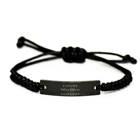 Future Police Officer Black Rope Bracelet Perfect Graduation Gift for Law Enforcement Support