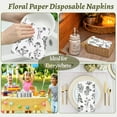 thumbnail image 7 of 100PCS Black Floral Paper Napkins 3 Ply Disposable Hand Towels for Bathroom Vintage Wildflower Guest Napkins Black and White Wild Flower Dinner Napkins for Wedding Birthday Spring Summer Party, 7 of 7