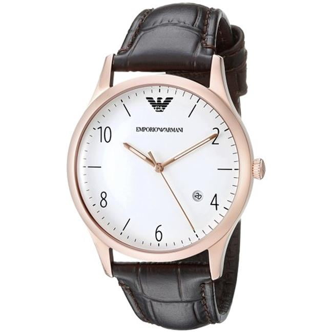 Emporio armani white and rose gold watch Clearance