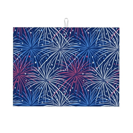 

Ocsxa Ireworks In The Night Sky Dish Drying Mat for Kitchen Counter Coffee Bar Coffee Station Accessories Absorbent Coffee Mat Kitchen Drying Mat Easy Clean 18x24 Inch