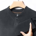 thumbnail image 3 of pstuiky camisas de manga larga para hombre, Camisa informal de manga larga con cuello en V y botones de color liso para hombre Tops casuales para hombres m, 3 of 4