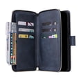 thumbnail image 5 of Decase for Samsung Galaxy A03s Case, Shockproof Wrist Strap Zipper Card Holder Cash Slots Kickstand Premium PU Leather Magnetic for Galaxy A03S Phone Case Protective Flip Cover,Blue, 5 of 6