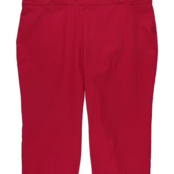 JM Collection Womens Riveted Capris Dress Pants, Pink, Plus Size, 4X