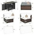 thumbnail image 2 of Gymax 7PCS Patio Rattan Furniture Set 42'' Fire Pit Table w/ Cover Cushioned Black, 2 of 10