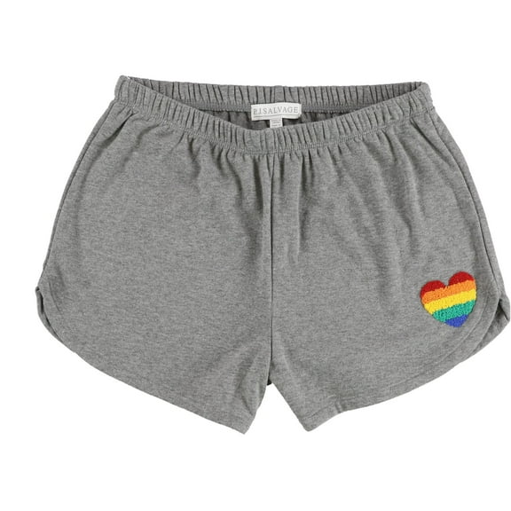 P.J. Salvage Womens Embroidered Pajama Shorts, Grey, Medium