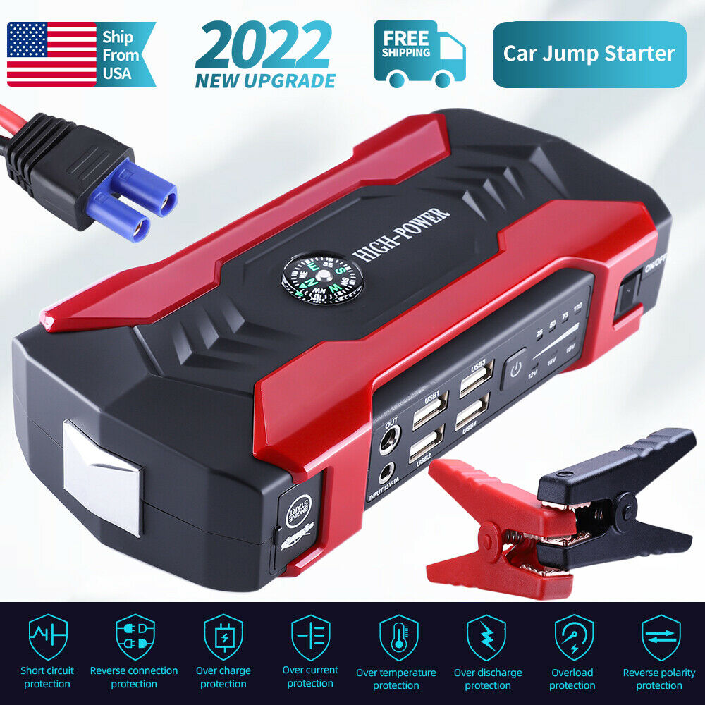 12V Car Jump Starter Box Portable Battery Jumper Power Bank Engine