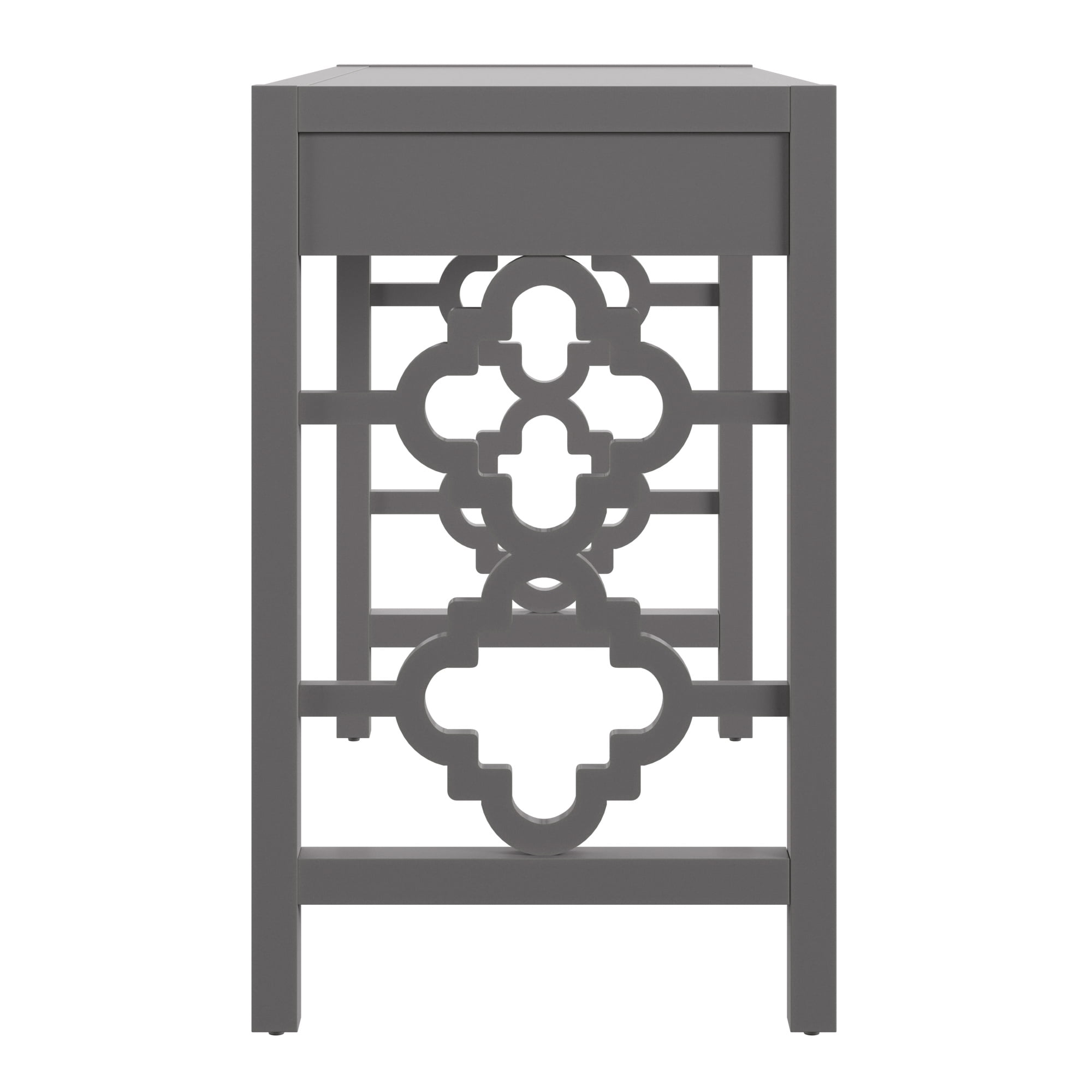 Weston Home Zaylee 2-Drawer Wood Writing Desk, Frost Grey Finish