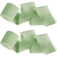 thumbnail image 1 of Granjero Gordo Flores, cinta para embalaje de caja de regalo, cinta de gasa con borde rasgado a mano, tira de tela de seda, verde claro, 1 of 5
