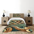 thumbnail image 4 of Ambesonne Lake Quilted Bedspread Set 2 Pcs, Mountain Landscape Mid Century, Twin Size, Orange Almond Green, 4 of 5