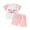 Pink, variant on Bagilaanoe 2pcs Toddler Baby Girl Shorts Set Short Sleeve Letter Print T Shirt Tops + Shorts 6M 12M 18M 24M 3T Kids Casual Summer Clothes