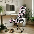 thumbnail image 3 of HELLHERO Cow Print Office Chair Covers Stretchable Decorative Gaming Chairs Slipcover Standard Size Desk Chair Cover Washable Pink, 3 of 7