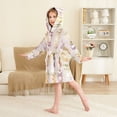 thumbnail image 4 of FORMRS Niños Bathrobe Unisex Hooded Robe Soft Plush Pajamas Sleepwear, Size 7-9T, Purple Jam Jars, 4 of 7