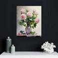 thumbnail image 4 of EastSmooth  Framed Pink Flowers Canvas Prints Wall Art Roses in Vase Wall Decor Nature Rustic Woman Home Decor Painting Picture for Bathroom Bedroom Living Room Ready To Hang, 4 of 4