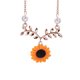 thumbnail image 3 of Conjuntos de joyería de aleación para mujer, 4 Uds., collar de girasol/pendiente/anillo/pulsera (oro rosa), 3 of 3
