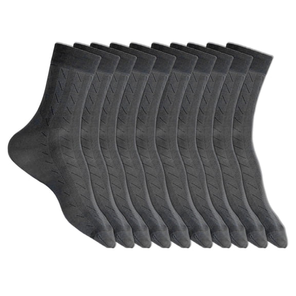 Yokua 5 Pairs Men's Silky Cotton Socks for Office Wear Striped Business Dress Socks